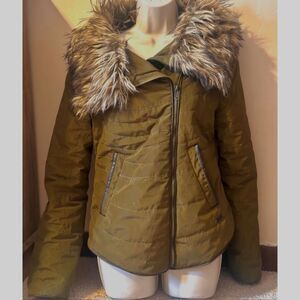 Roadsters Life& Co. Authentic Vintage Olive Green Parka Bomber Jacket Size Sm